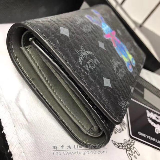 MCM錢包 原單 8011 兔子中款三折錢包 3D絲印 字母組合塗層帆布 MCM女款錢包  mdmc1040